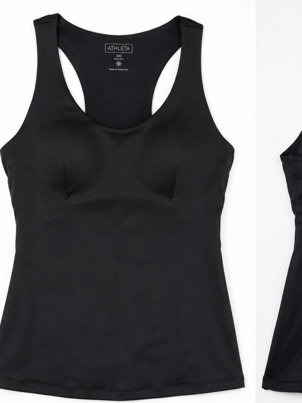 Athleta Black Racerback Sports Tank 36 D molded cups